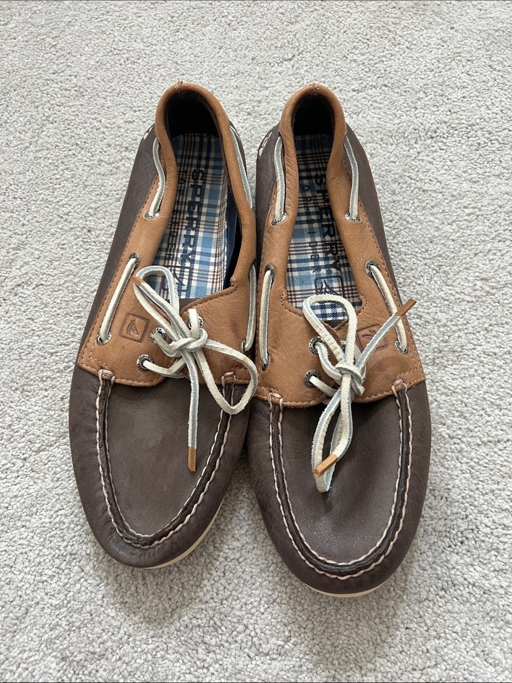 Sperry Men's Brown and Tan Leather Boat Shoes